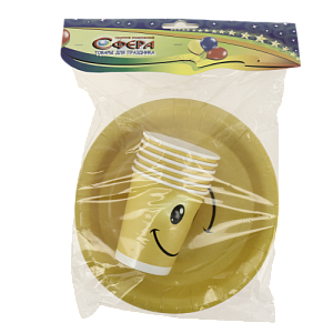 Набор посуды тарелка+стаканы СФЕРА 000000000001166943