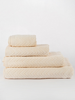 Полотенце махровое 30х60см LUCKY Зигзаг молочный хлопок-100% 000000000001214713