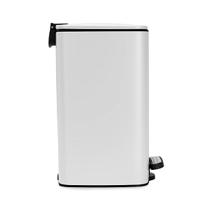 Контейнер для мусора 8л LUCKY квадрат с педалью металл белый 000000000001222626