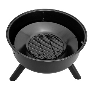 Чаша костровая 75х75х42см с крышкой кочергой решеткой сталь 000000000001218542