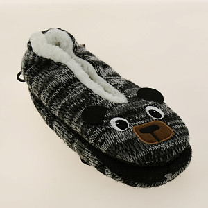 Туфли домашние (тапки) Животные вязаный серый р.37-38 50%акр, 50%пэ J000055(37-38) 000000000001187756
