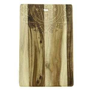 Доска сервировочная 21x33x1,5см DE'NASTIA прямоугольная с узором коричневый дерево 000000000001209748
