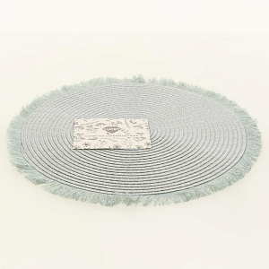 Салфетка сервировочная D35см LUCKY с бахромой серая 60% полипропилен 40% полиэстер 000000000001208924