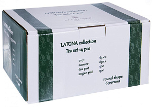 Сервис чайный 14 предметов BALSFORD (чашка 300мл-6шт/блюдце-6шт/чайник/сахарница) Латона Ежевичный джаз ПУ 000000000001183398