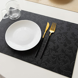 Салфетка сервировочная 45x30см LUCKY LUCKY прямоугольник черный искусственная кожа ПВХ 000000000001214128