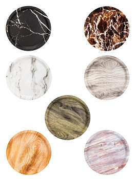 Поднос 30см круглый мрамор в ассортименте полипропилен 000000000001227887