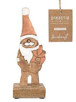 Декоративная Фигурка 7х5х19см DE'NASTIA Дед Мороз коричневый дерево манго 000000000001229668