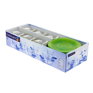 Чайный набор Paquerette Green Luminarc, 220мл, 12 предметов 000000000001003759