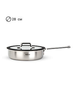 Сковорода с крышкой 28см MATISSA черный нержавеющая сталь/силикон/стекло 000000000001217734