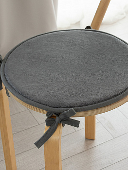 Подушка на стул 35см DE'NASTIA мемори круглая графит полиэстер 000000000001229948