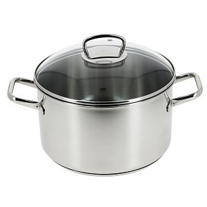 Кастрюля 6л Ария стеклянная крышка нержавеющая сталь 167579 000000000001140008