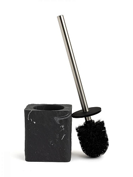 Щетка для унитаза DE'NASTIA Мрамор с подставкой темно-серый полирезина 000000000001218898