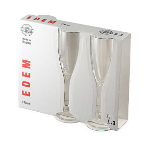 ЭДЕМ Набор фужеров для шампанского 3шт 170мл ОСЗ стекло 14С1774 000000000001120137