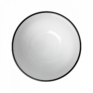 Салатник 14,5см/700мл DE'NASTIA СКАНДИ полоски черный/белый керамика 000000000001224464