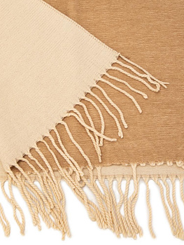 Палантин 70х180см однотон двусторонний бежевый полиэстер 000000000001229227