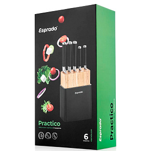 Набор кухонных ножей 5шт с подставкой ESPRADO Practico нержавеющая сталь Набор кухонных ножей 5шт с подставкой ESPRADO Practico нержавеющая сталь 000000000001211538