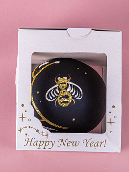 Декоративное украшение Шар №4,5 D8см БИРЮСИНКА Пчелы черный стекло 000000000001207643