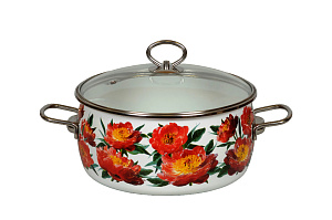 Кастрюля эмал сф. 5л Peony 1SA245S 000000000001183566