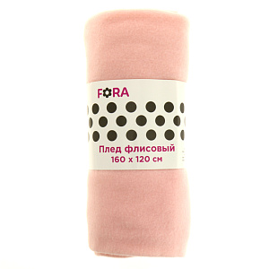 Плед 1,5-спальный 160х120см FORA плотность 140гр/м2 розовый полиэстер 000000000001186000