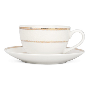 Пара чайная 280мл/блюдце Анжелика с золотом фарфор 000000000001219757