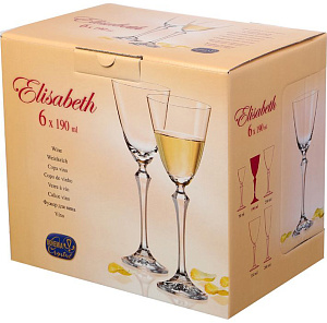 BOHEMIA Cristal   Элизабет Н-р 6  фуж д/вин 190мл04133 000000000001172633