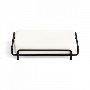 Мыльница 13,5x9x3см DE'NASTIA IRON STAND белый керамика/железо 000000000001225132