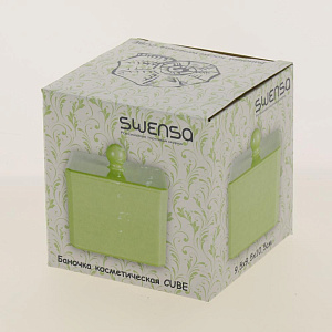 Баночка косметическая CUBE с крышкой, св.зеленый, пластикSWP-0910LGR 000000000001192303