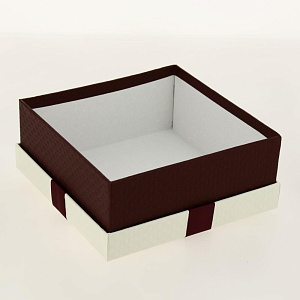 Коробка 17x17x7см подарочная с бантом тиснение Ромб-крупный 000000000001205213