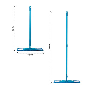 Швабра 68-120х42х13см LUCKY телескопическая ручка с насадкой плоский ворс в ассортименте металл/пластик/микрофибра 000000000001221686