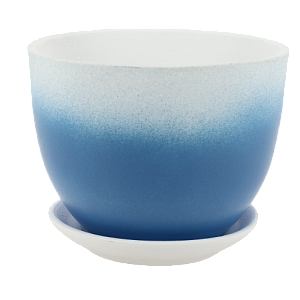 Горшок для цветов декоративный керамический Люкс бело-голубой №3 2л ГК 21 000000000001200888