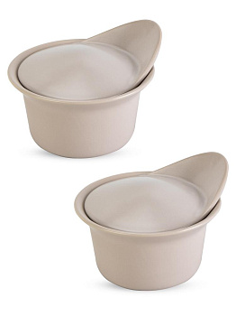 Набор горшков для запекания 2шт 13см/200мл FORA grey керамика 000000000001227656