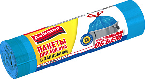 Мусорные пакеты с завязками Avikomp, 60л, 10 шт. 000000000001152554