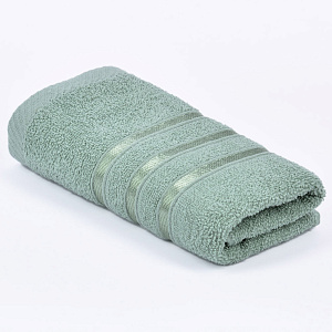 Полотенце махровое 30х60см СОФТИ бордюр 3 полоски светло-зеленый хлопок 100% 000000000001212200