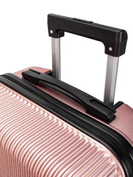 Чемодан на колесах S (36х22х55см) геометрия розовое золото ABS 000000000001226517