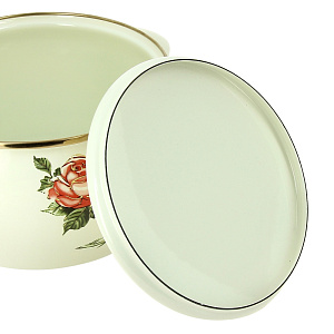 Кастрюля 3л Роза металлическая крышка 2370 000000000001067049