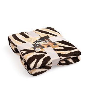 Плед 150х200см LUCKY Animal Зебра черный/бежевый полиэстер 000000000001213566