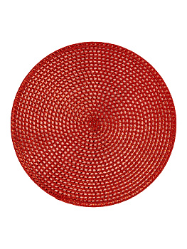 Салфетка сервировочная 38см LUCKY круглая блестящая красный полиэстер 000000000001218990