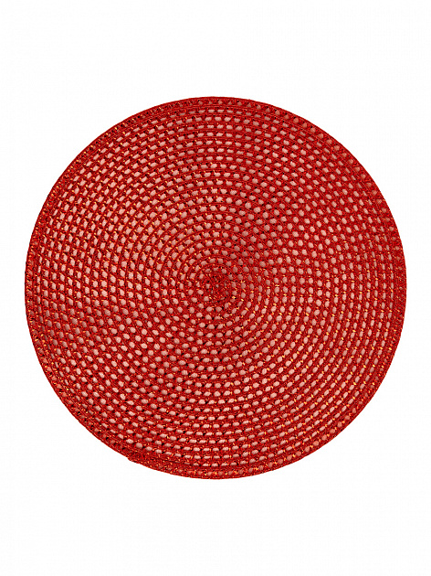 Салфетка сервировочная 38см LUCKY круглая блестящая красный полиэстер 000000000001218990