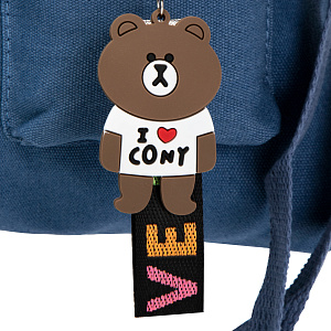 Сумка-шоппер с брелком (холст) 38х33х5см синий поликотон 000000000001221691