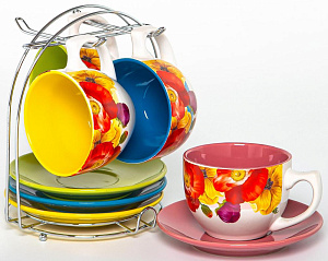 Набор чайный 8 предметов (чашка 220мл-4шт/блюдце-4шт) ELRINGTON Фиалка подарочная упаковка керамика 000000000001205646