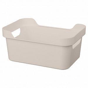 Ящик 27х19х12см 4,6л ECONOVA LUXE универсальный с крышкой светло-бежевый пластик 000000000001206119