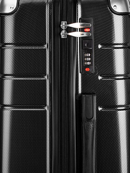 Чемодан на колесах L (48х30х75см) соты черный PC 000000000001226581