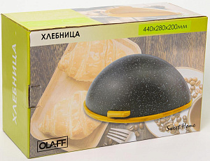 Хлебница OLAFF 44х28х20см основа, ручка -бамбук, крышка полистирол, подарочная упаковка.184-18001 000000000001201278