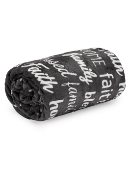 Плед 150x200см LUCKY Газета графит флис полиэстер_MP 000000000001229776