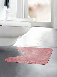 Коврик для туалета 50x50см DE'NASTIA РАКУШКИ memory розовый наполнитель пенополиуретан с эффектом памяти 100% полиэстер 000000000001177066