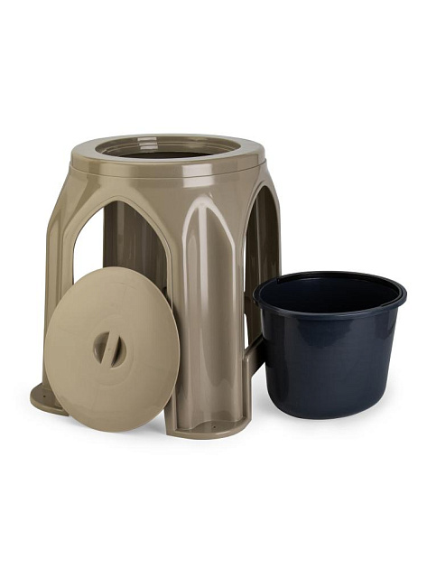 Портативный туалет 42х39см для взрослых бежевый полиэтилен 000000000001227344