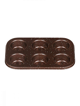 Форма для кекса 26,5х18,5х3см на 6шт MOULIN VILLA Brownstone Маффин алюминий 000000000001204855