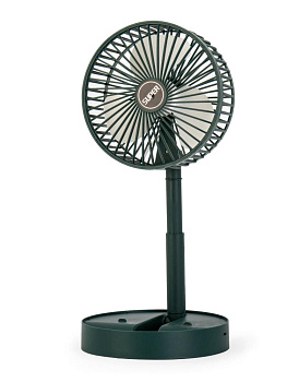 Вентилятор настольный 16,8х8,7х36см 5В 5Вт складной 1скорость регулировка наклона регулировка высоты питание от USB зеленый пластик 000000000001227268
