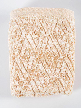 Полотенце махровое 30х60см СОФТИ Ромб светло-бежевый хлопок 100% 000000000001214682