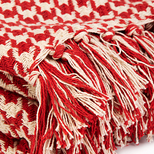 Плед 150х200см LUCKY PEID-DE-POULE SGE-3229 красно-молочный хлопок 80%/полиэстер 20% 000000000001219675